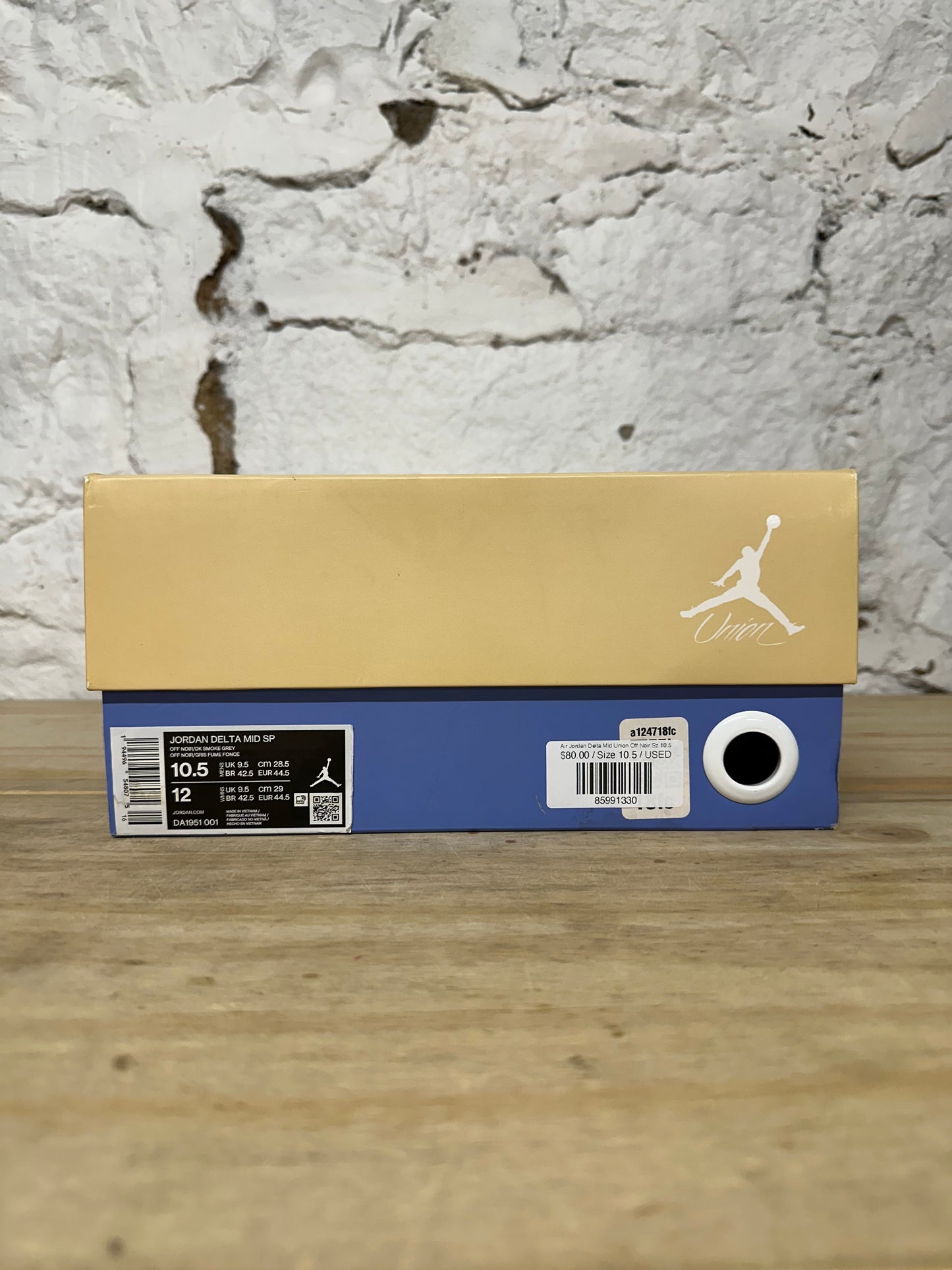 Air Jordan Delta Mid Union Off Noir Sz 10.5