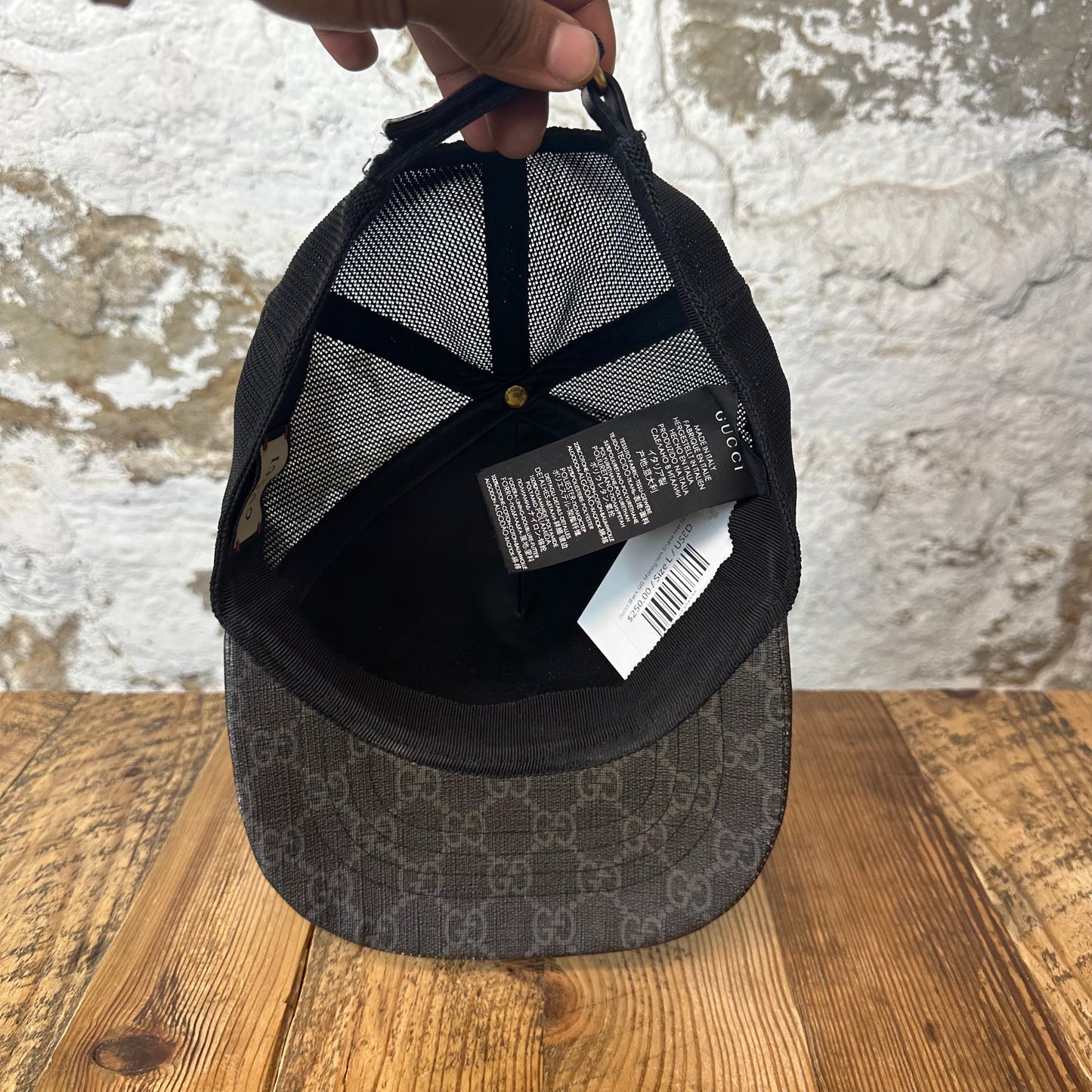 Gucci Black GG Monogram Snake Hat Sz L