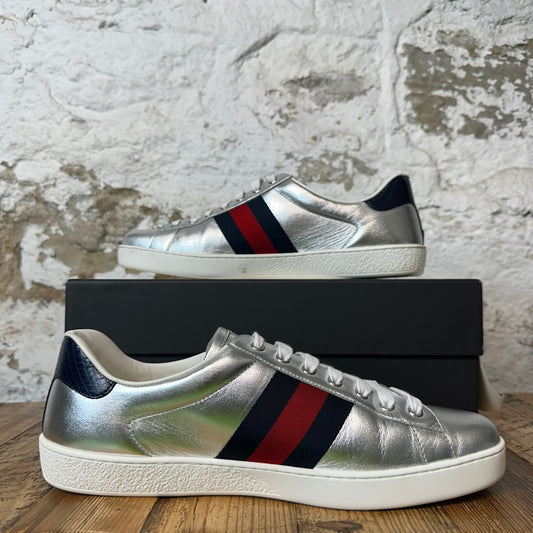 Gucci Stripe Silver Ace Sneaker Sz 10