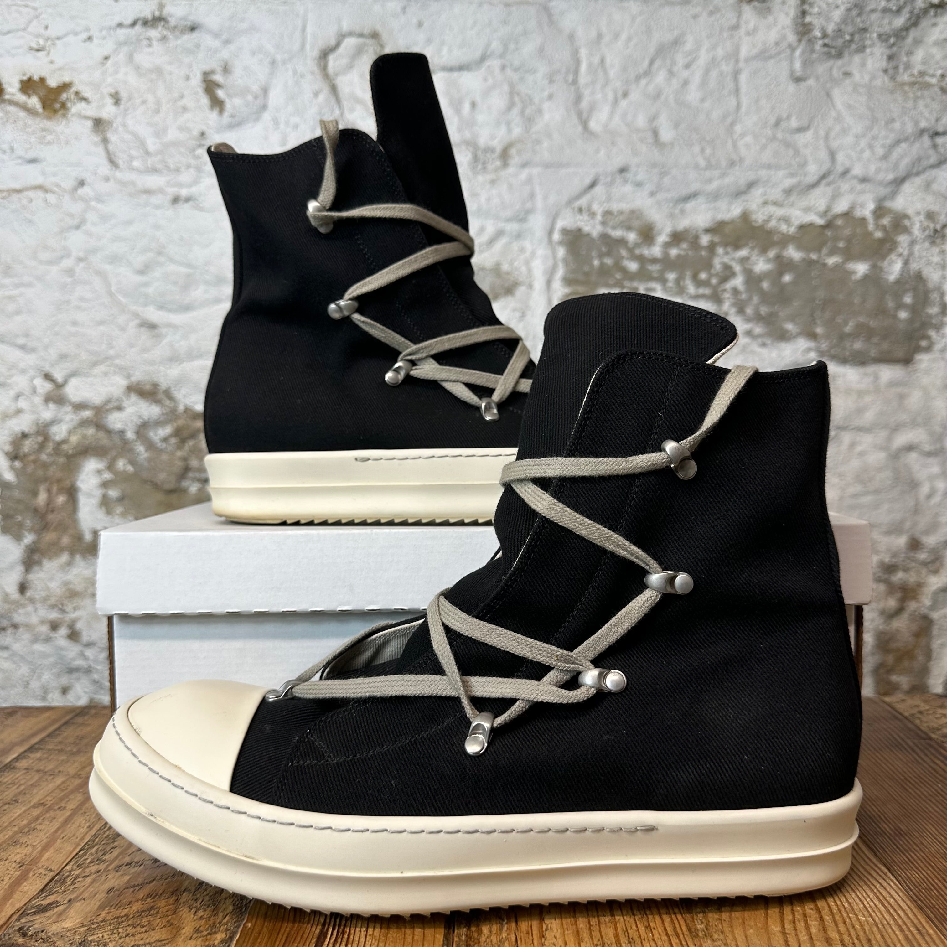 Rick Owens High Hexa Lace Black Milk Sneaker Sz 11 (44)