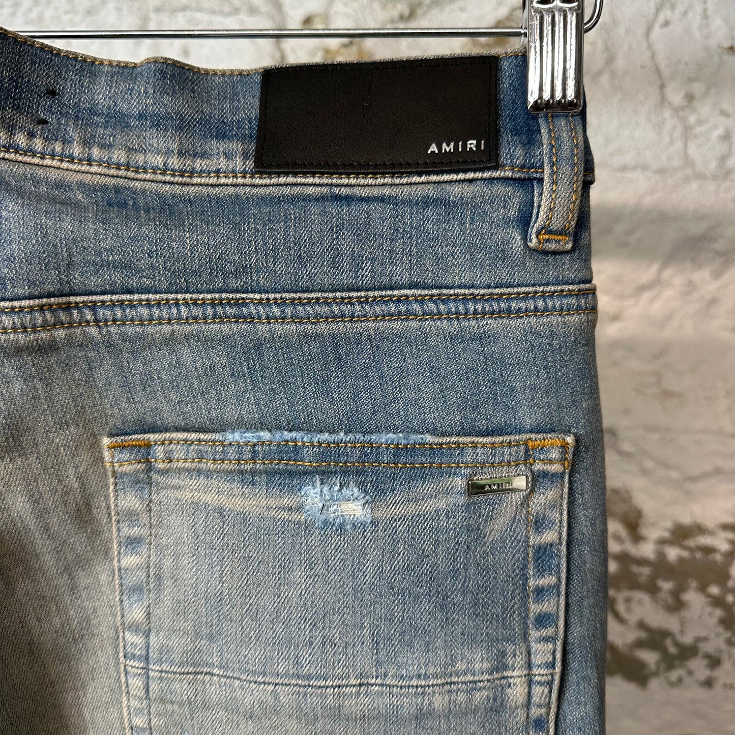 Amiri Reaper Logo Blue Denim Jeans