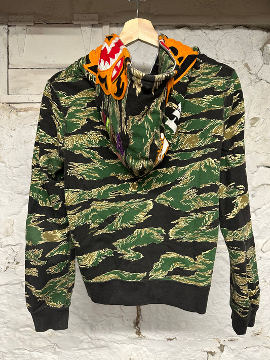 Bape Tiger Camo Zip Up Hoodie Sz XS