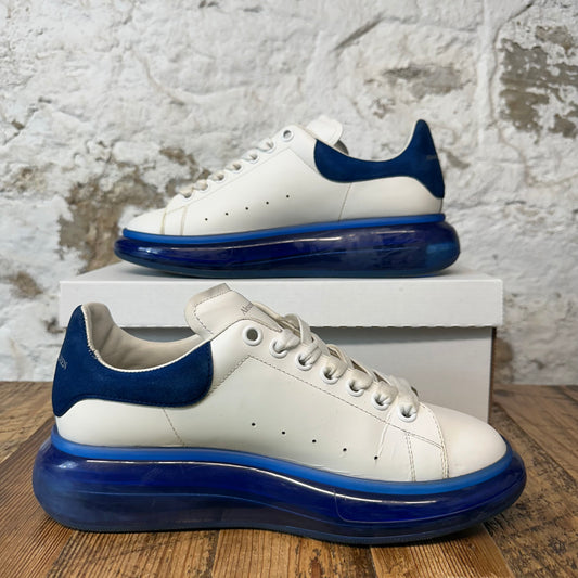 Alexander Mcqueen Blue Tab Bubble Sole White Sneaker Sz 8 (41) No Box