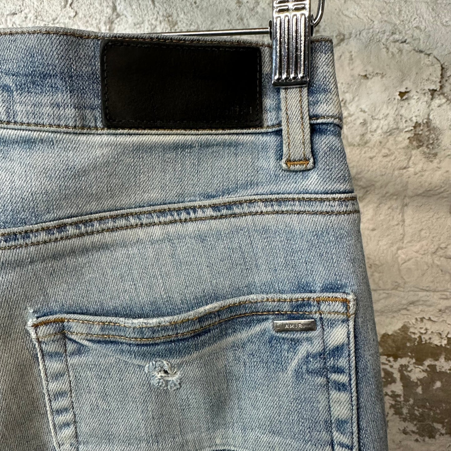 Amiri Multicolor Paisley Patches Blue Denim Jeans Sz 30