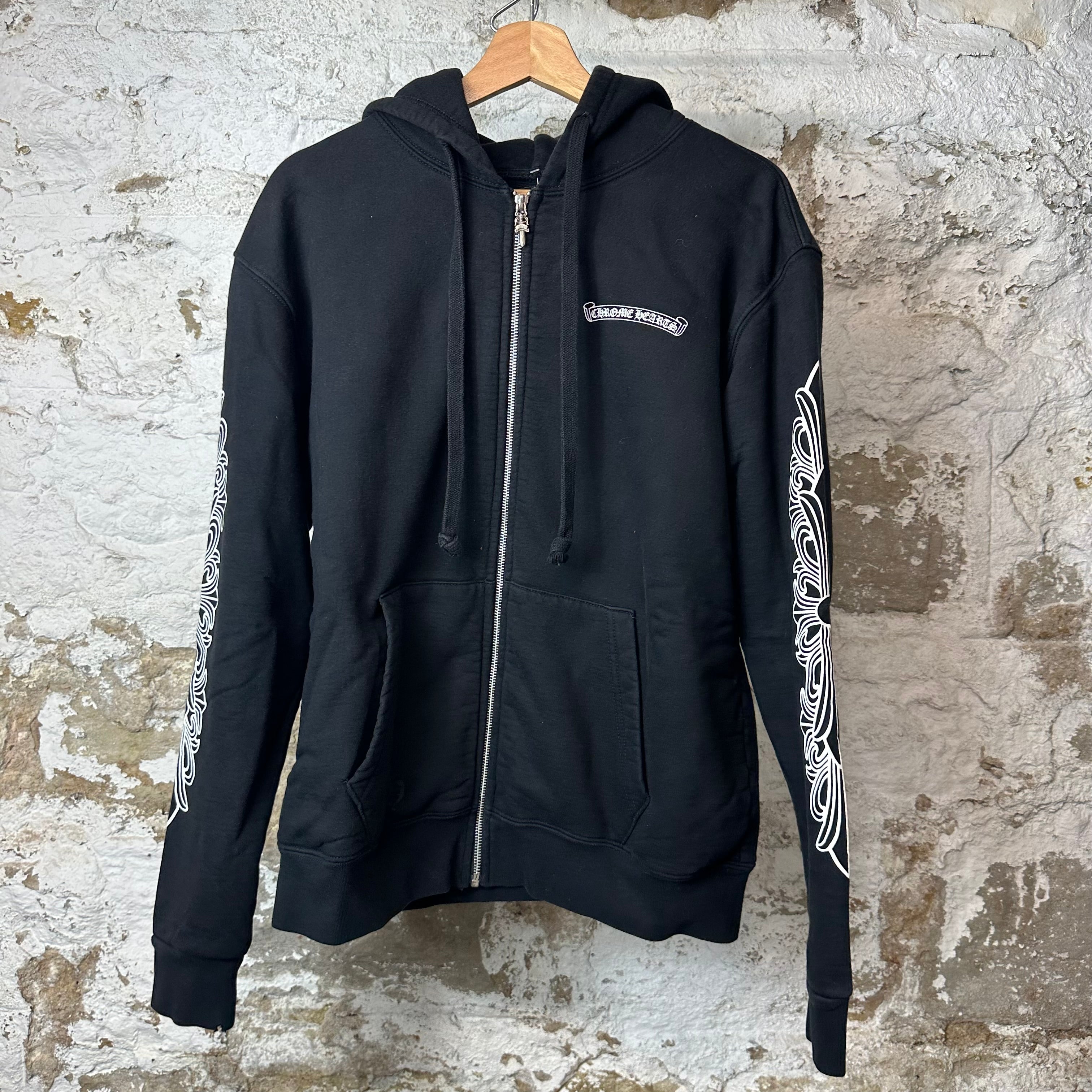 Chrome Hearts Aspen Black Thermal Zip Up Hoodie Sz M