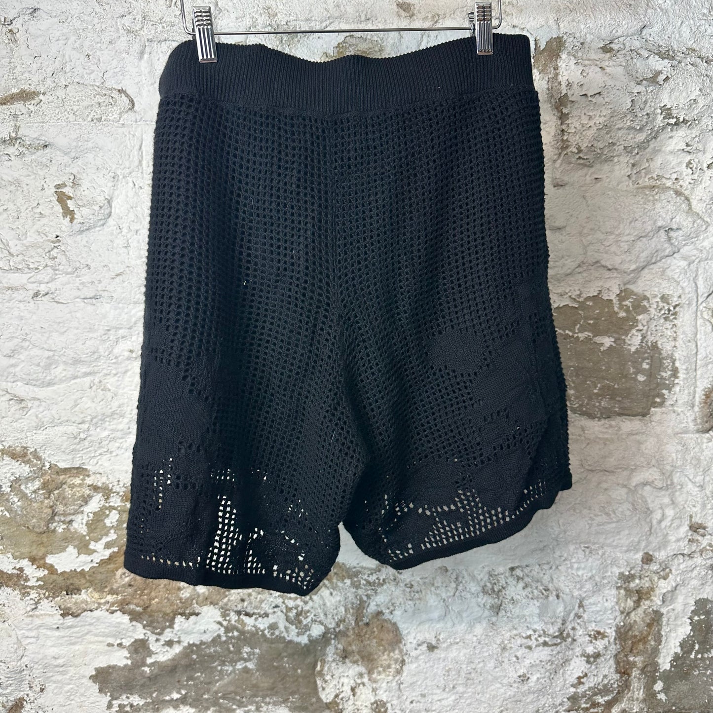 Amiri Crochet Black Mesh Shorts Sz XL