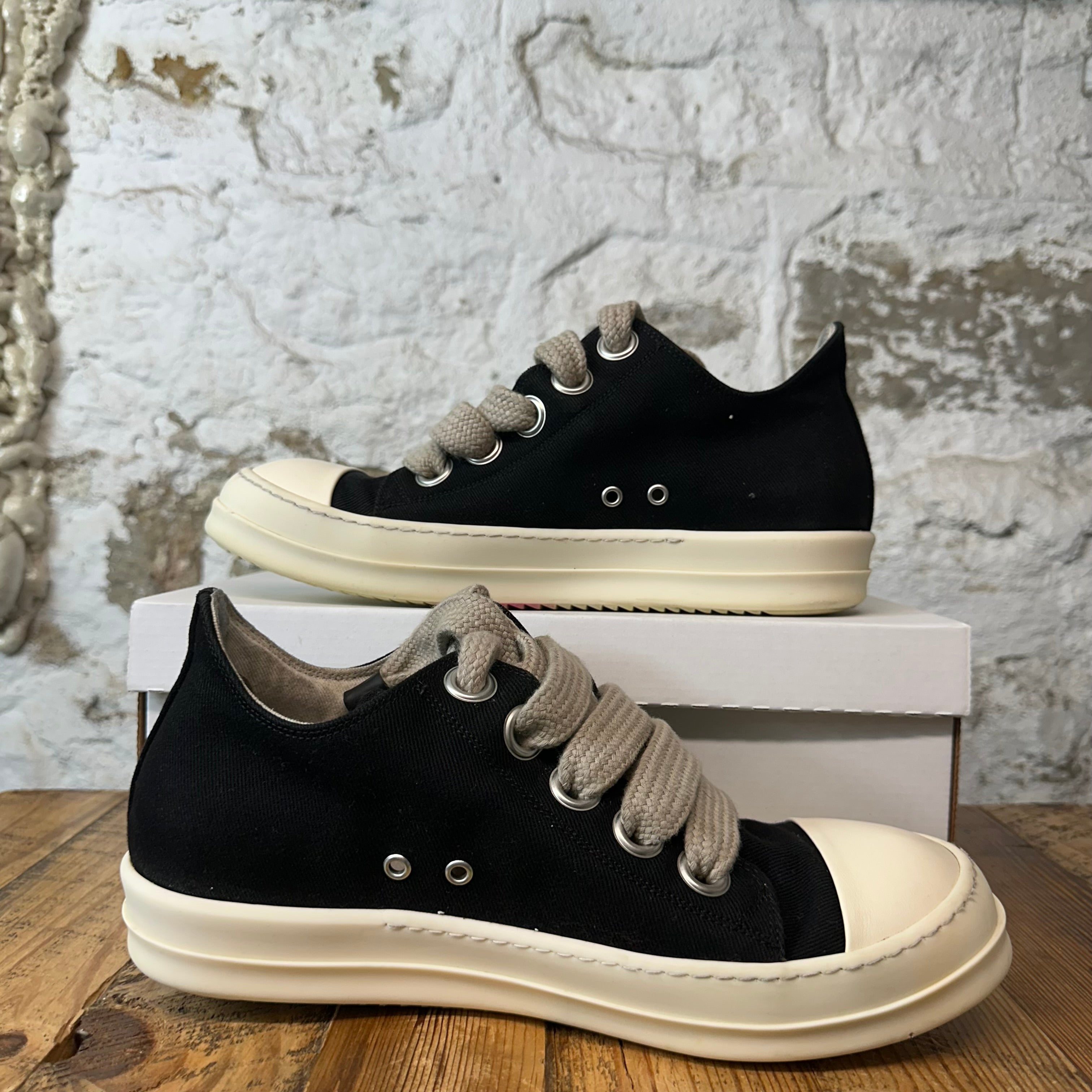 Rick Owens Jumbo Lace Black Milk Sneaker Sz 11 (44)