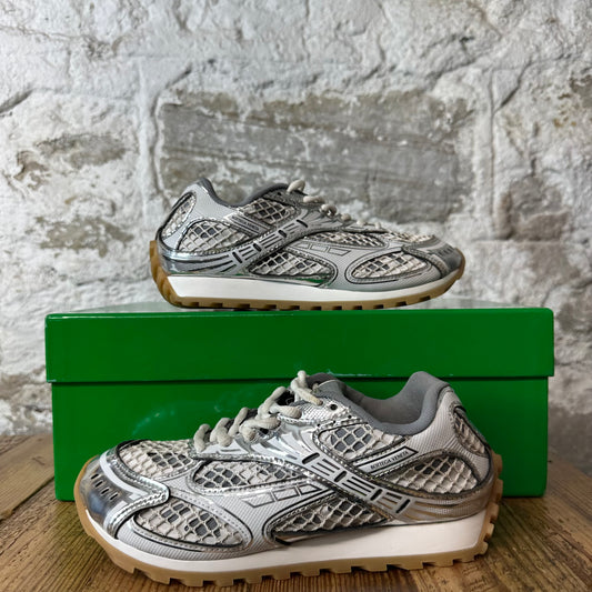 Bottega Veneta Silver White Orbit Sneaker Sz 5 (37)