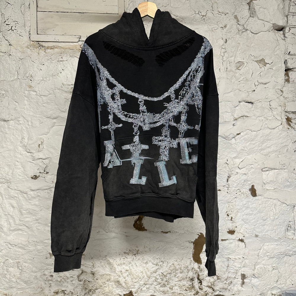 Vale Big Chain Luxe Black Hoodie Sz L