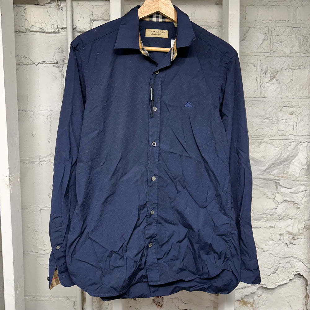 Burberry Navy Button Up Sz S