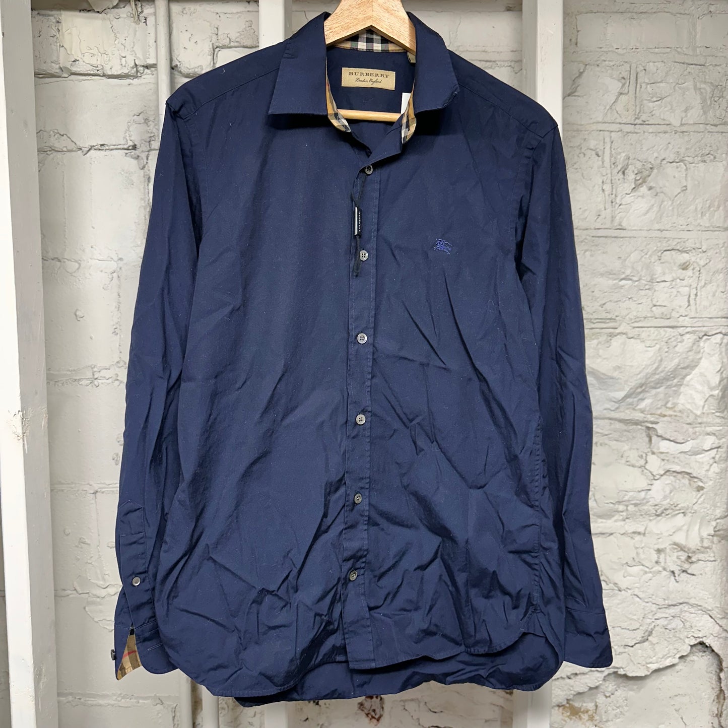 Burberry Navy Button Up Sz S
