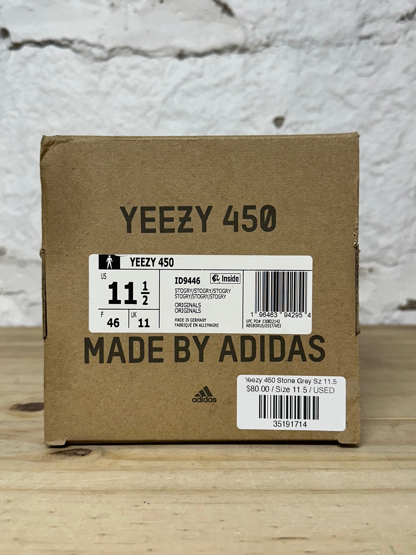 Yeezy 450 Stone Grey Sz 11.5