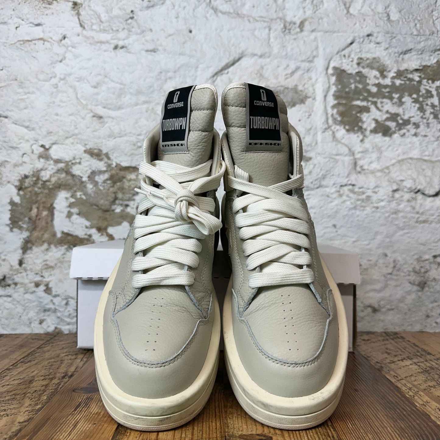 Rick Owens High TURBOWPN Grey Cream Sneaker Sz 9