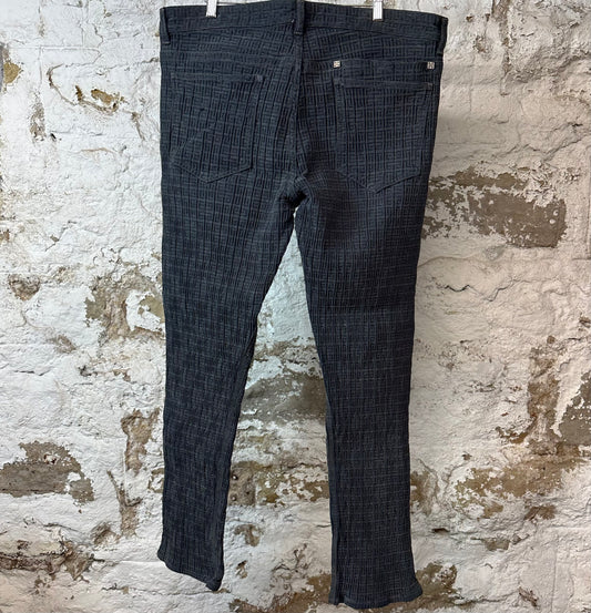 Givenchy Zipper Gray Monogram Denim Jeans Sz 36