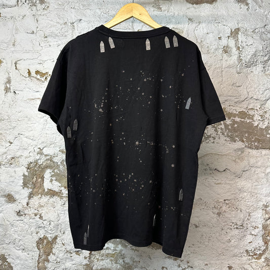 Who Decides War Metal Stained Glass Splatter T-shirt Black Sz L