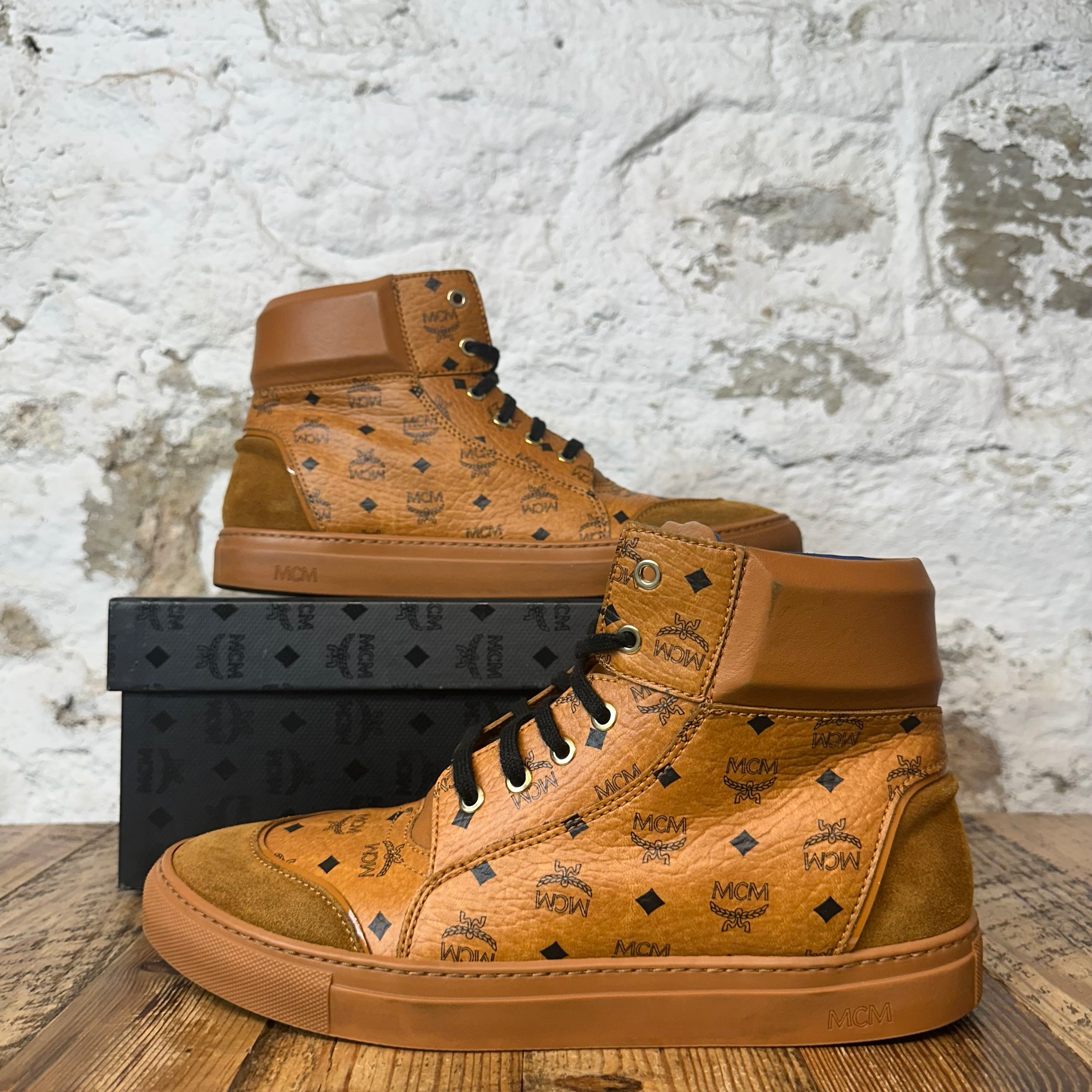 MCM High Brown Monogram Sneaker Sz 10 (43)
