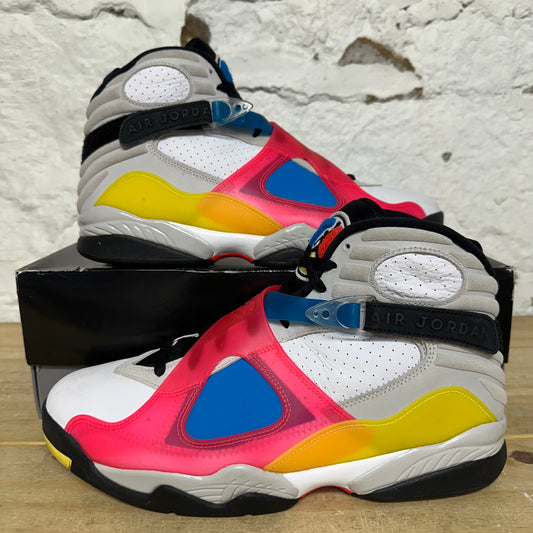 Air Jordan 8 White Multicolor Sz 12