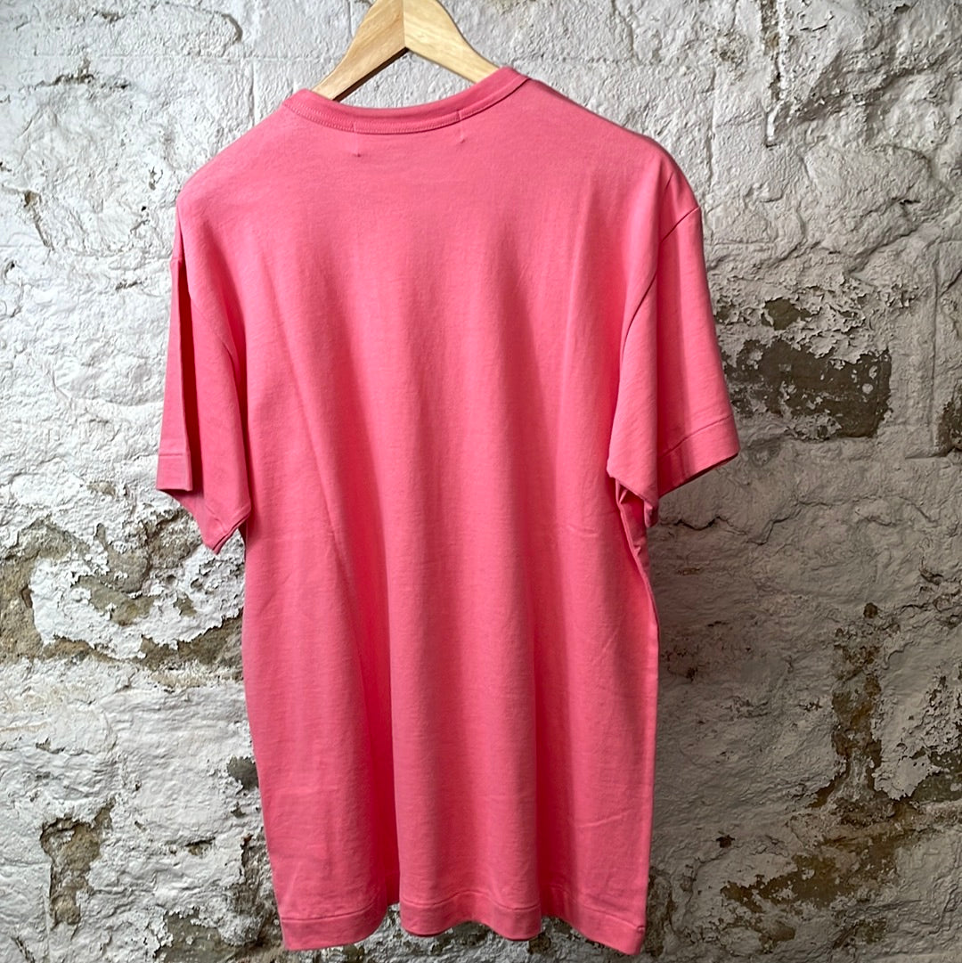 CDG Red Heart Pink T-Shirt Sz XL DS