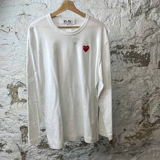 CDG Red Heart L/s White Sz XXL DS