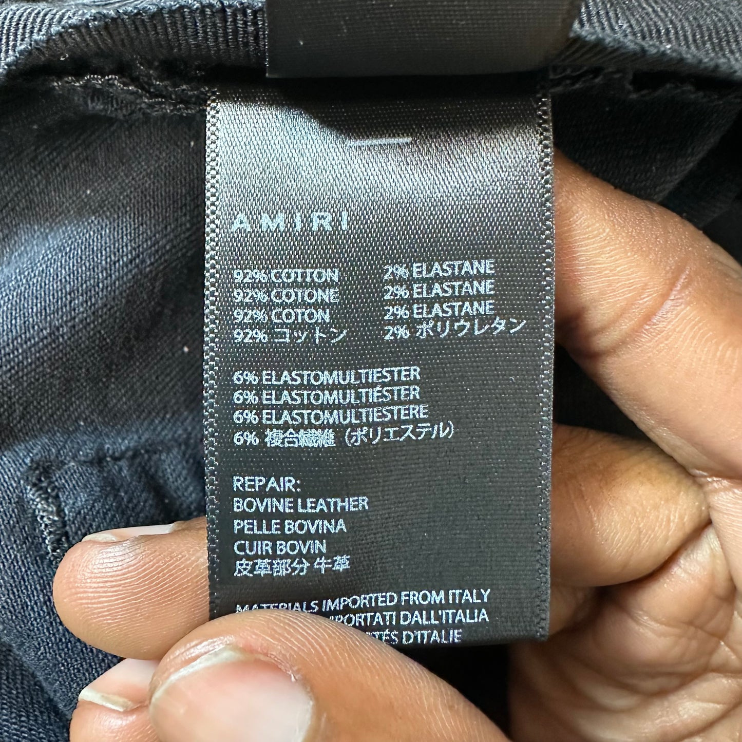 Amiri Cheetah Thrasher Black Denim Jeans Sz 36