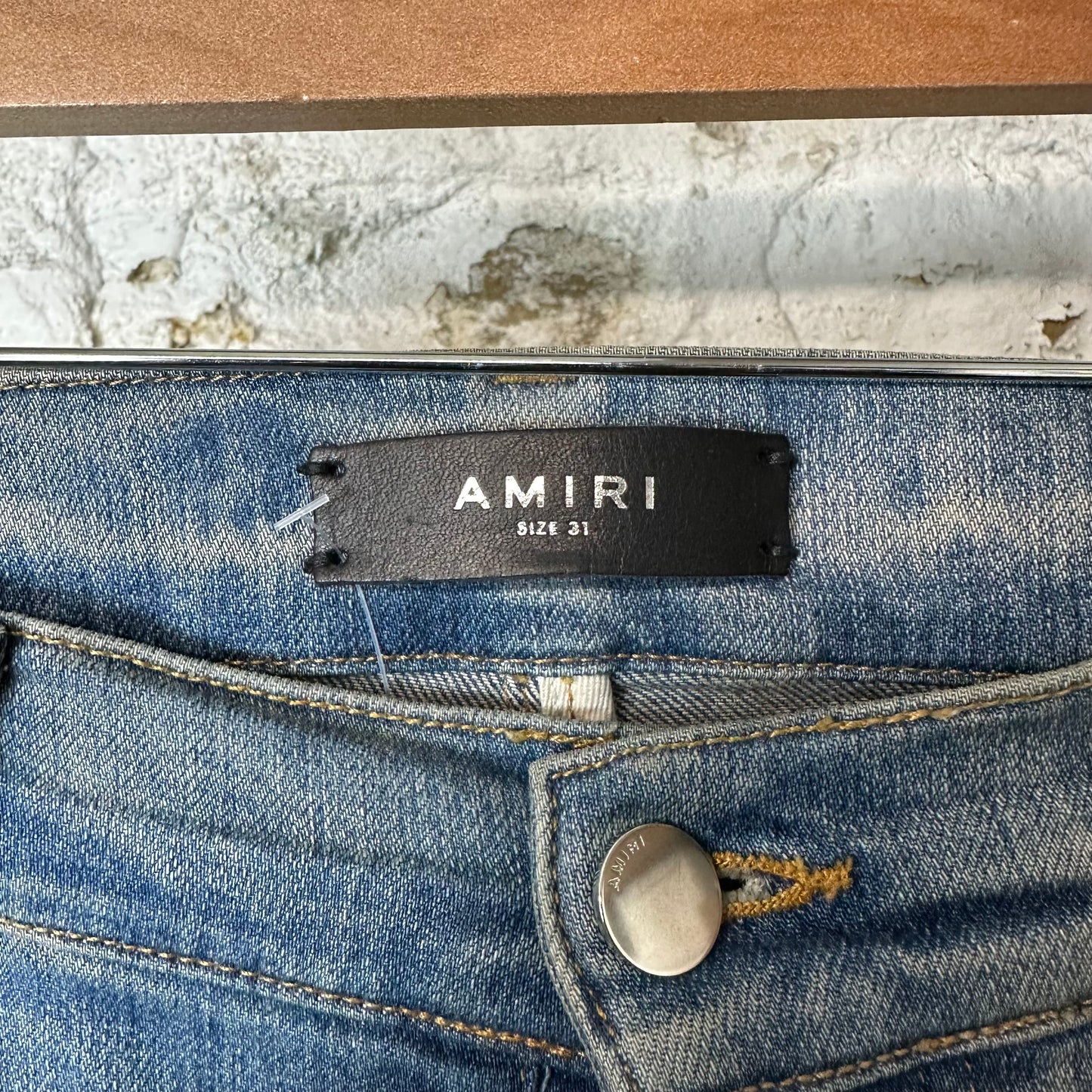 Amiri Distressed Plain Blue Denim Jeans Sz 31