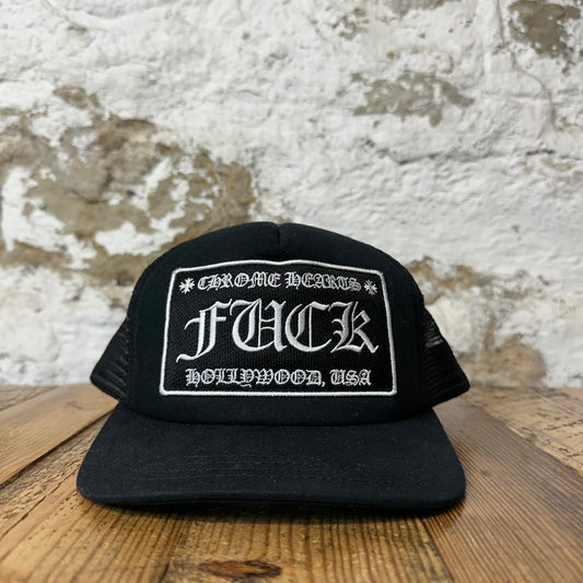 Chrome Hearts Hollywood F*** Black Trucker Hat