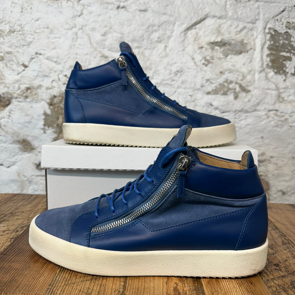 Guiseppe Zanotti Blue Suede Sneaker Sz 13 (46) No Box