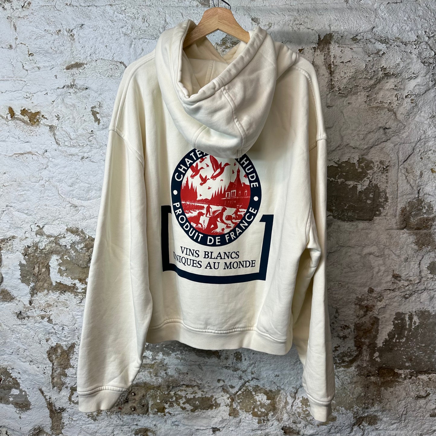 Rhude Vins De Bordeaux Cream Hoodie Sz M