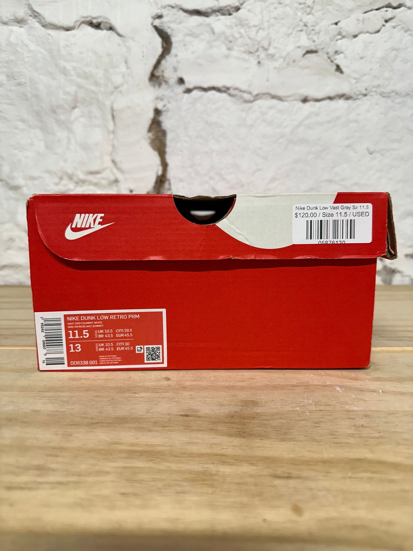 Nike Dunk Low Vast Grey Sz 11.5