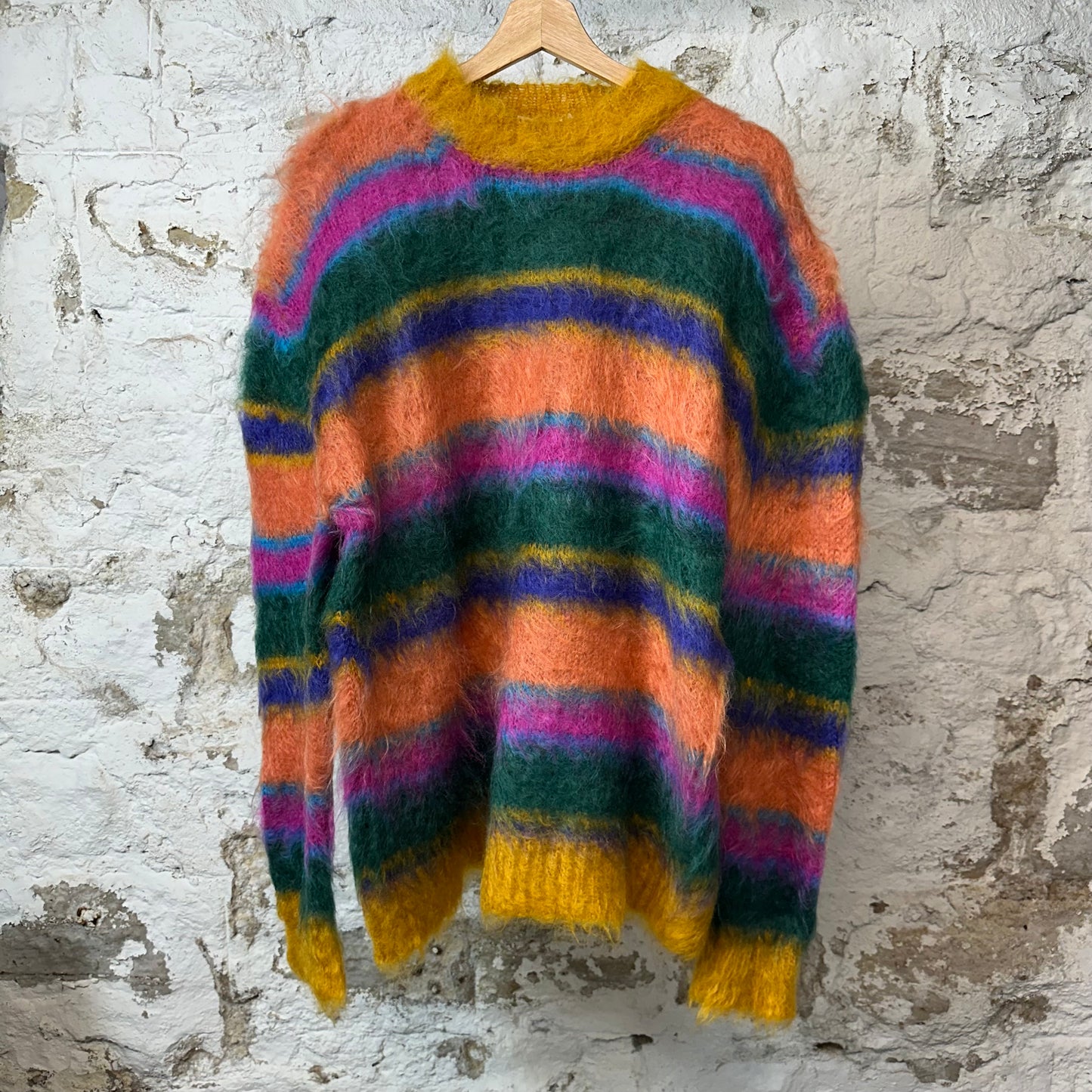 Marni Mohair Striped Crewneck Multicolor Sz L (50)