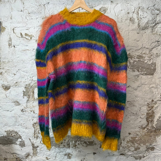 Marni Mohair Striped Crewneck Multicolor Sz L (50)