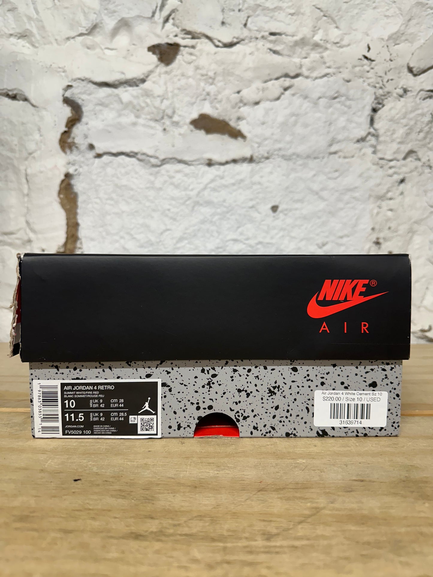 Air Jordan 4 White Cement Sz 10