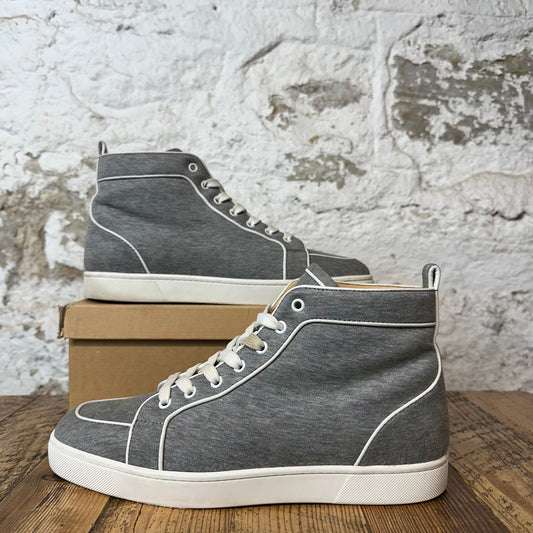 Christian Louboutin High Grey Linen White Sneaker Sz 10.5 (43.5)