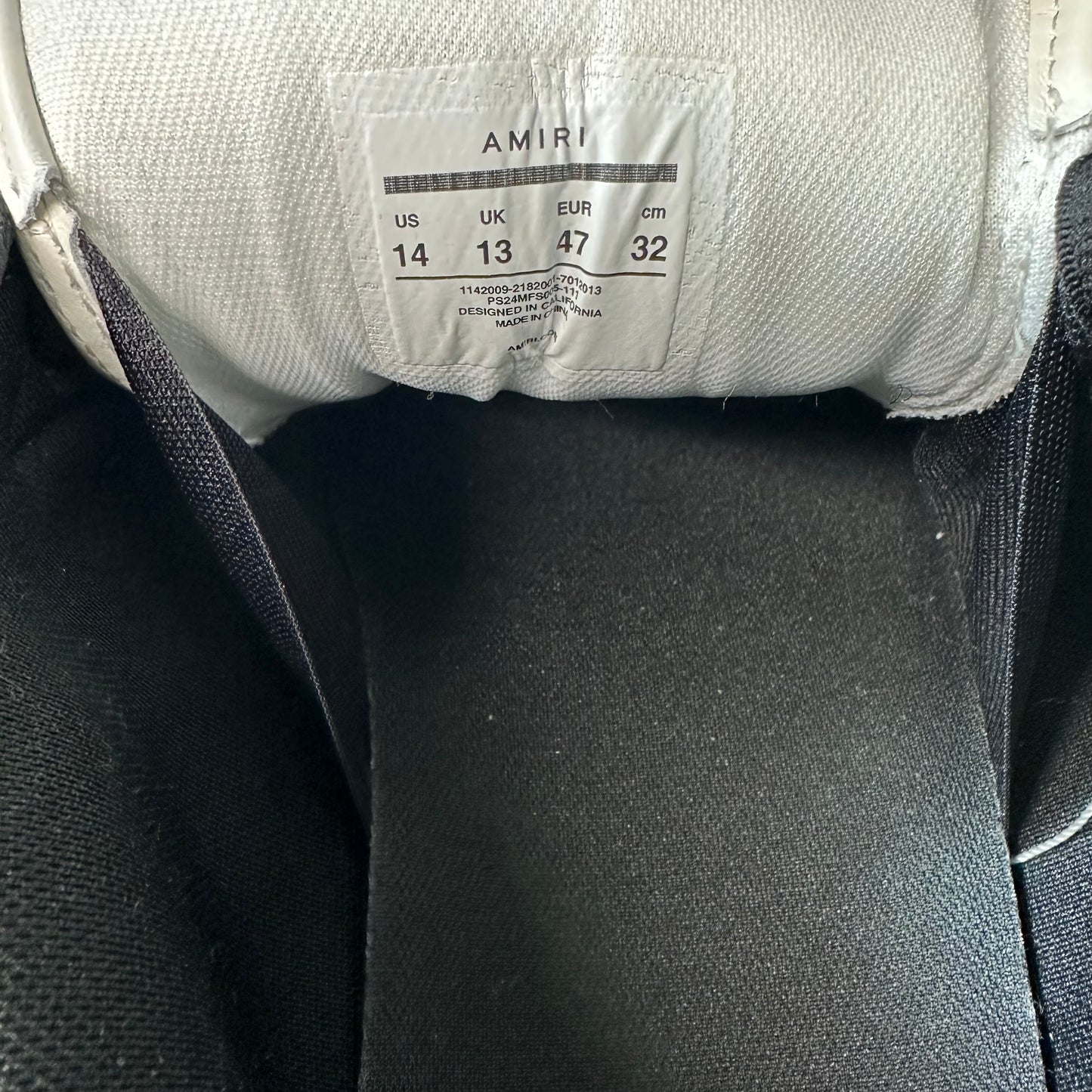 Amiri Black Grey Skeleton White Sneaker Sz 14 (47)