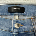Amiri MX1 Blue Suede Blue Denim Jeans Sz 28