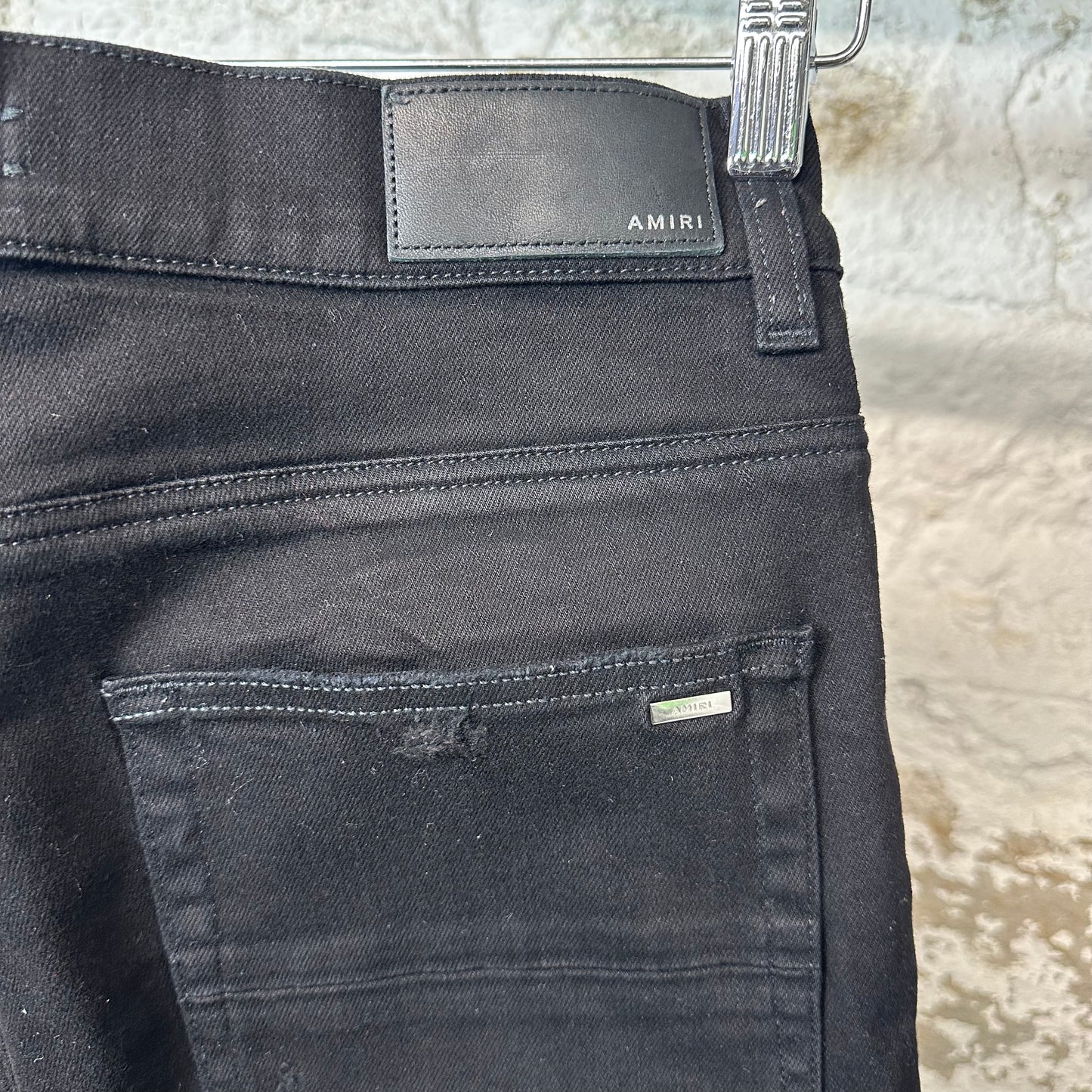 Amiri Red Tie Dye Core Logo Black Denim Jeans Sz 31