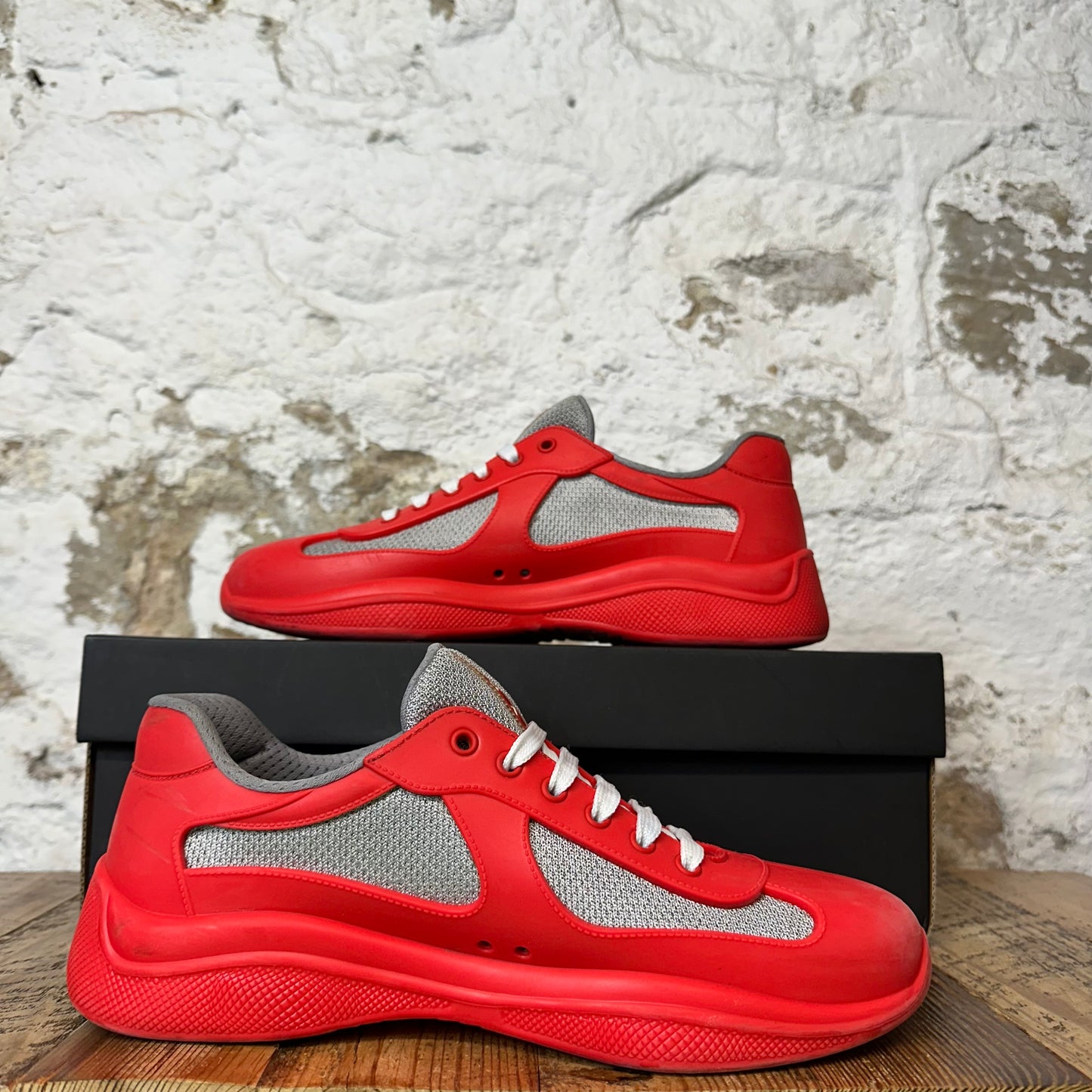 Prada Americas Cup Red Rubber Sneaker Sz 9 (42)