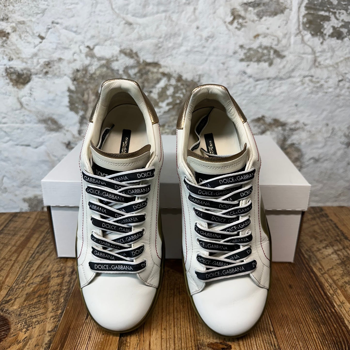 Dolce Gabbana Wax Bottom White Sneaker Sz 7