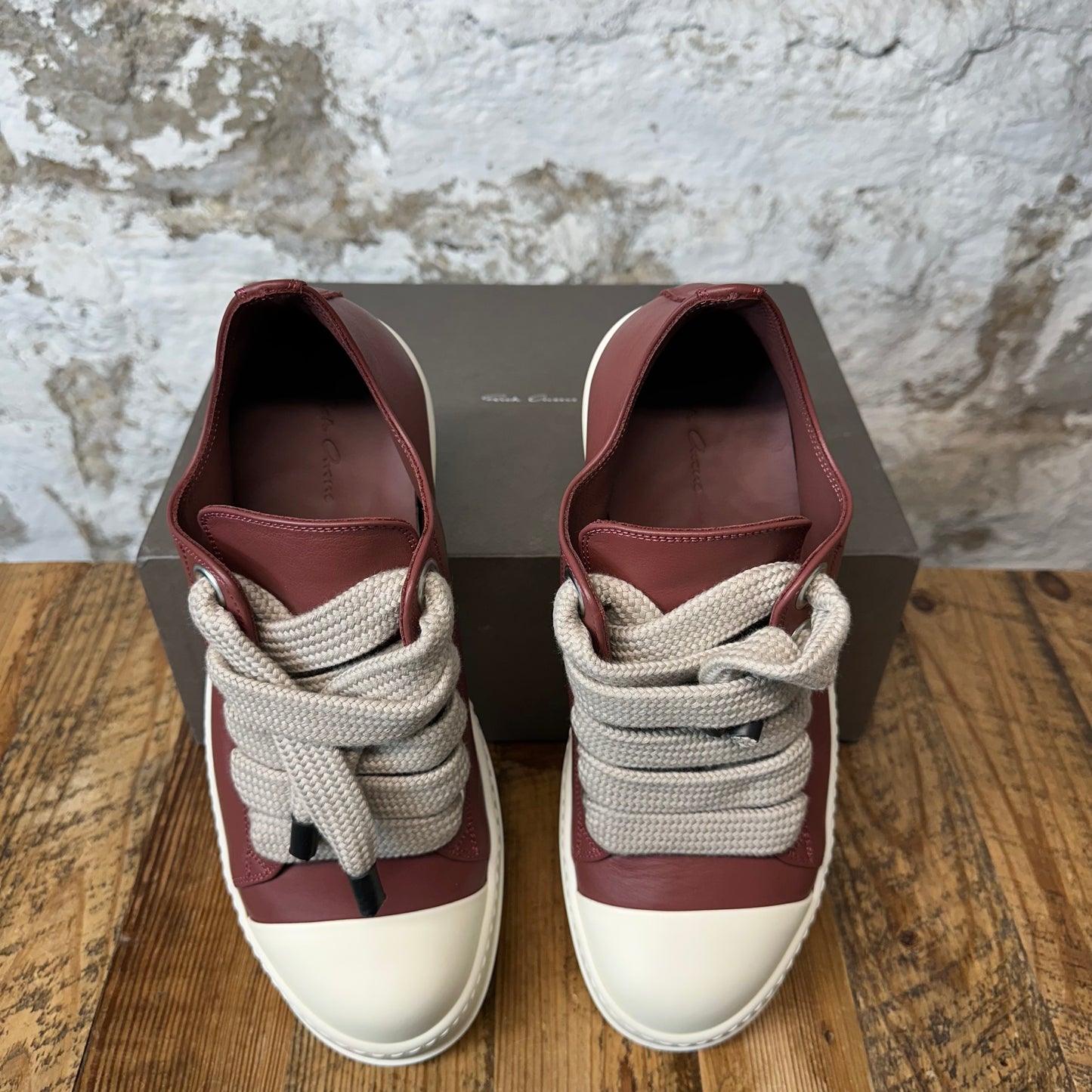 Rick Owens Jumbo Lace Rosewood Milk Sneaker Sz 9 (42)