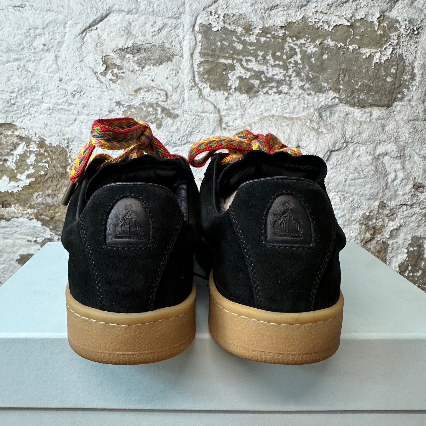 Lanvin Curb Lite Multicolor Lace Black Sneaker Sz 12 (45)