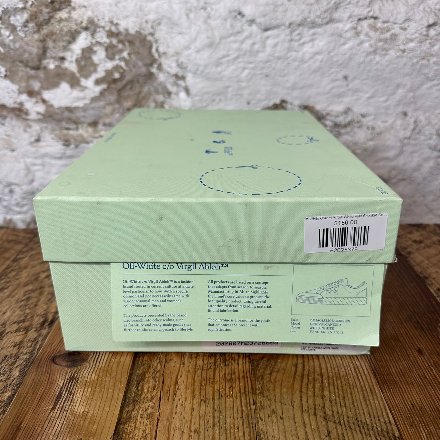 Off-White Cream Arrow White Vulc Sneaker Sz 13 (46)