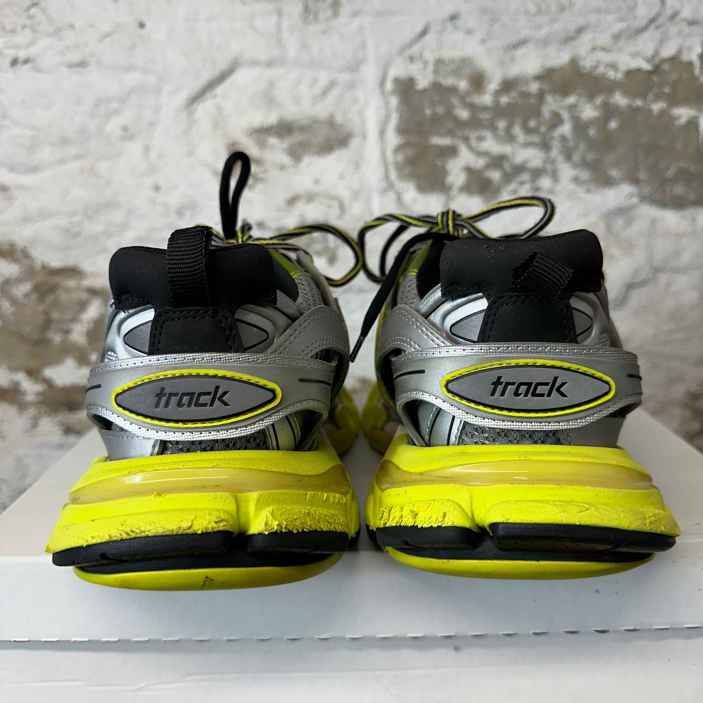 Balenciaga Track Runner Silver Neon Sneaker Sz 8 (41)