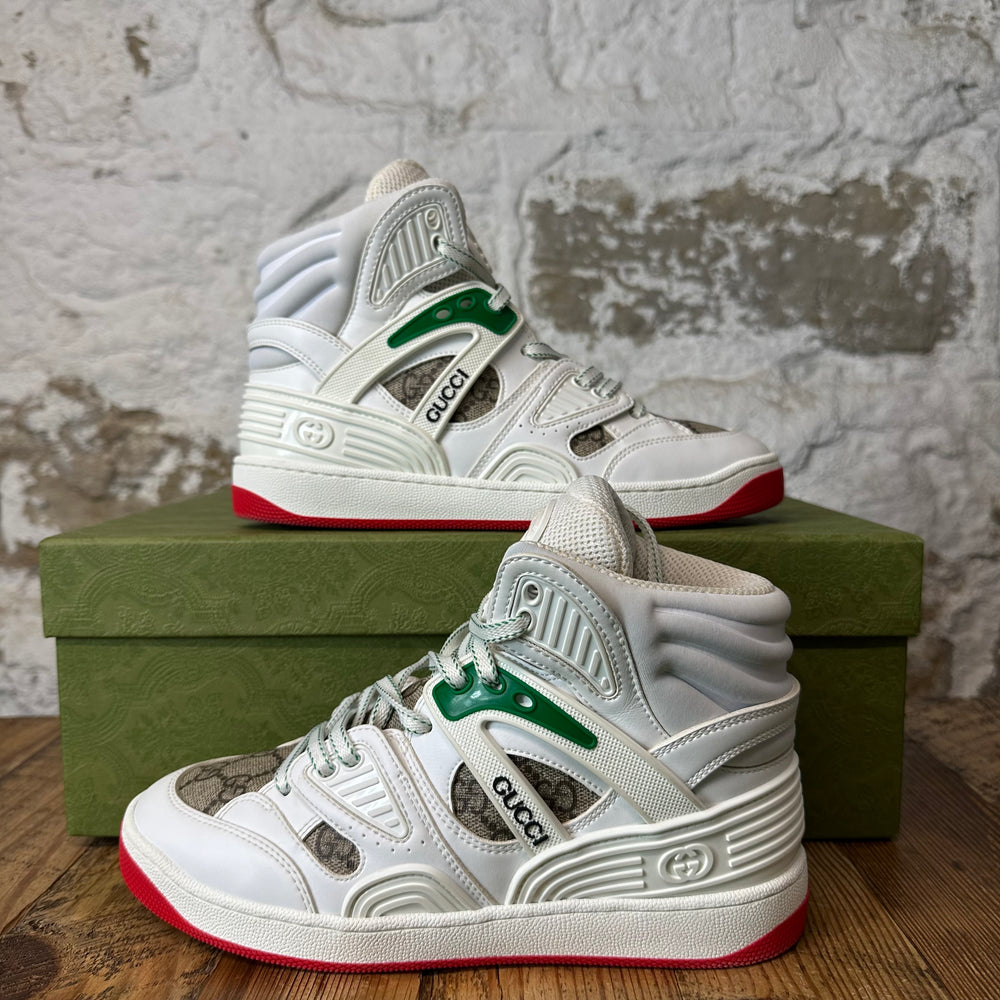 Gucci Basket White Demetra Red Sneaker Sz 4.5 (36)