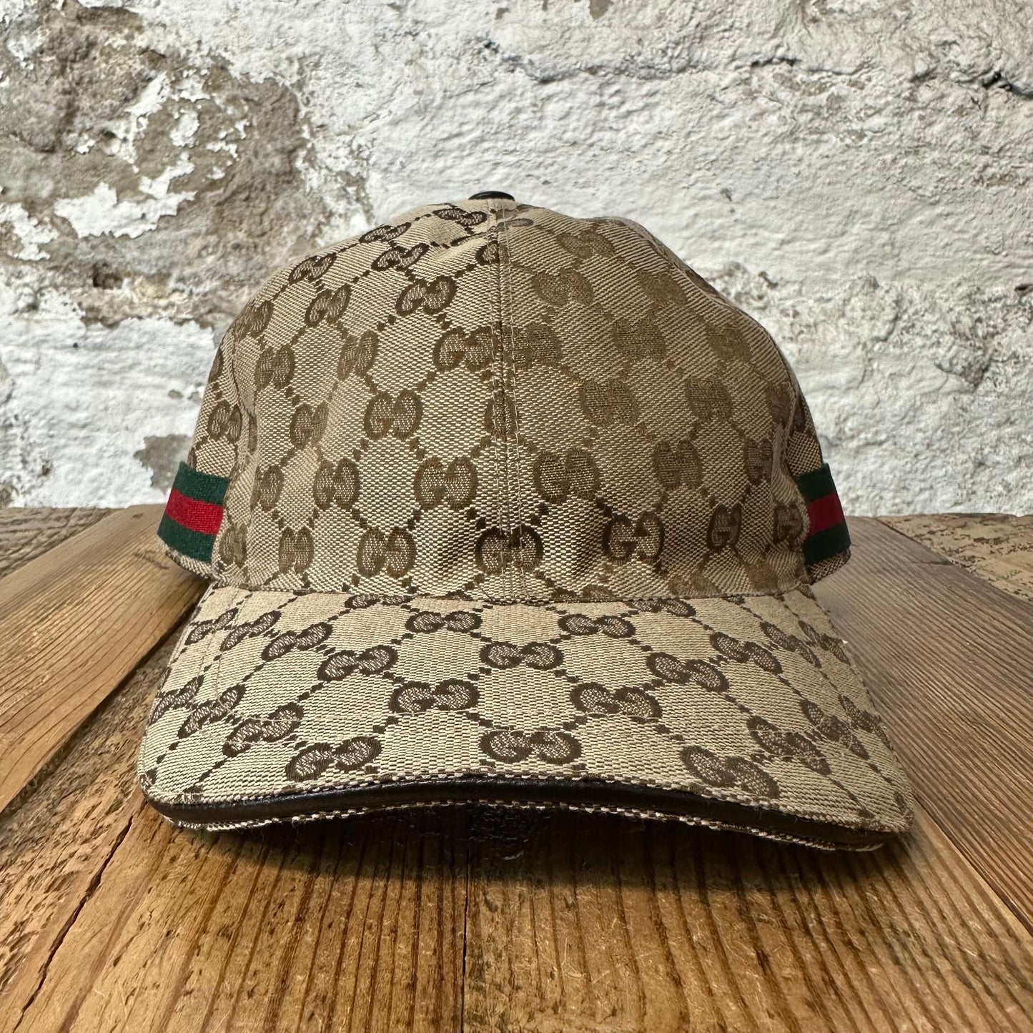 Gucci Tan Monogram Hat Sz XXL