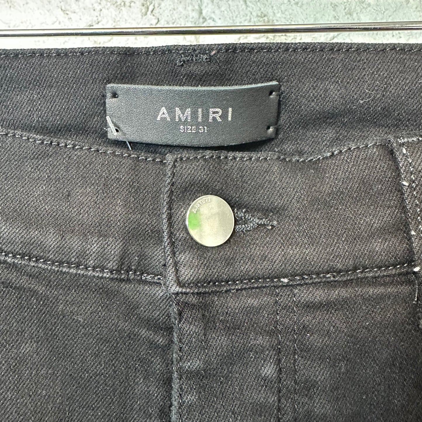 Amiri Red Tie Dye Core Logo Black Denim Jeans Sz 31