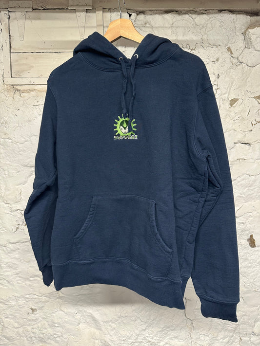 Supreme Green Alien Hoodie Navy Sz S