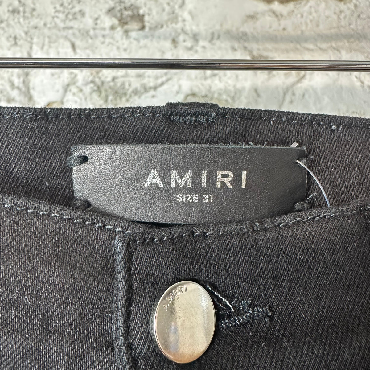 Amiri Knee Rip Black Denim Jeans Sz 31