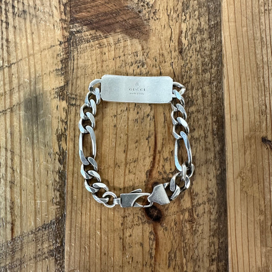 Gucci Bee Engraved Silver Bracelet