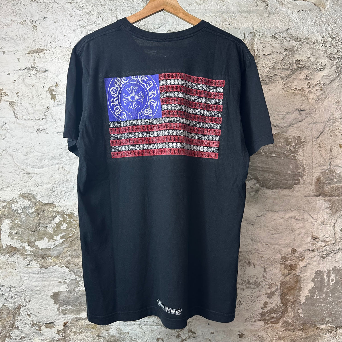 Chrome Hearts Dagger USA Flag Black T-Shirt Sz L