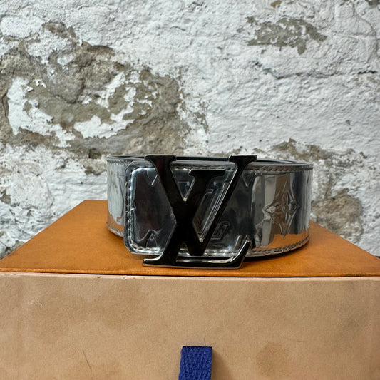 Louis Vuitton Silver Monogram Belt Sz (85/34) W/ Box
